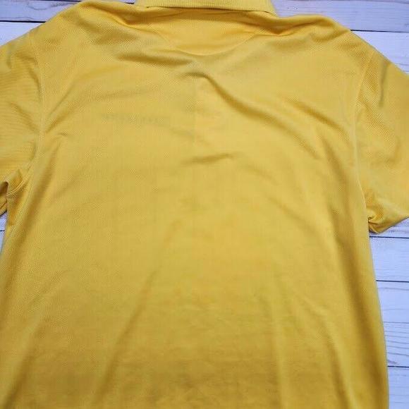 Nike Golf Drifit Size Large Mens Short Sleeve Yellow Active Polo LiveStrong Top - Picture 6 of 6